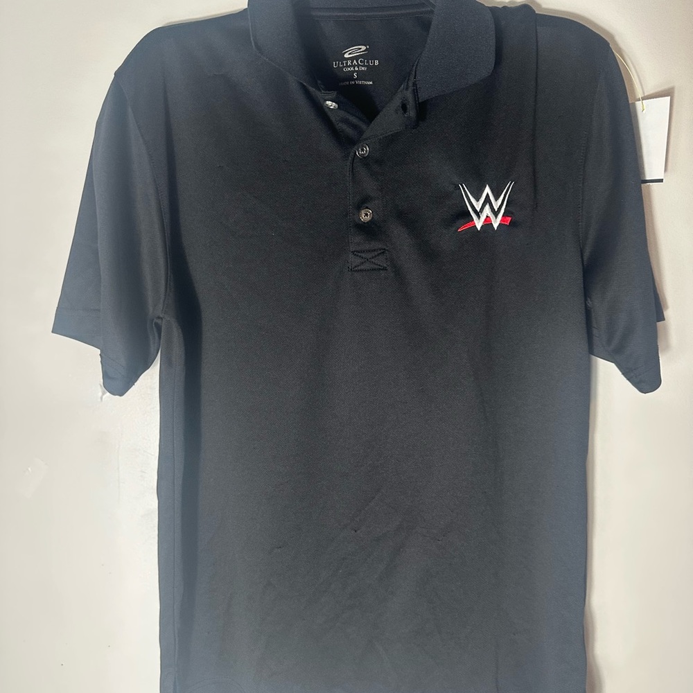 Black Polo Shirt with WWE Logo
